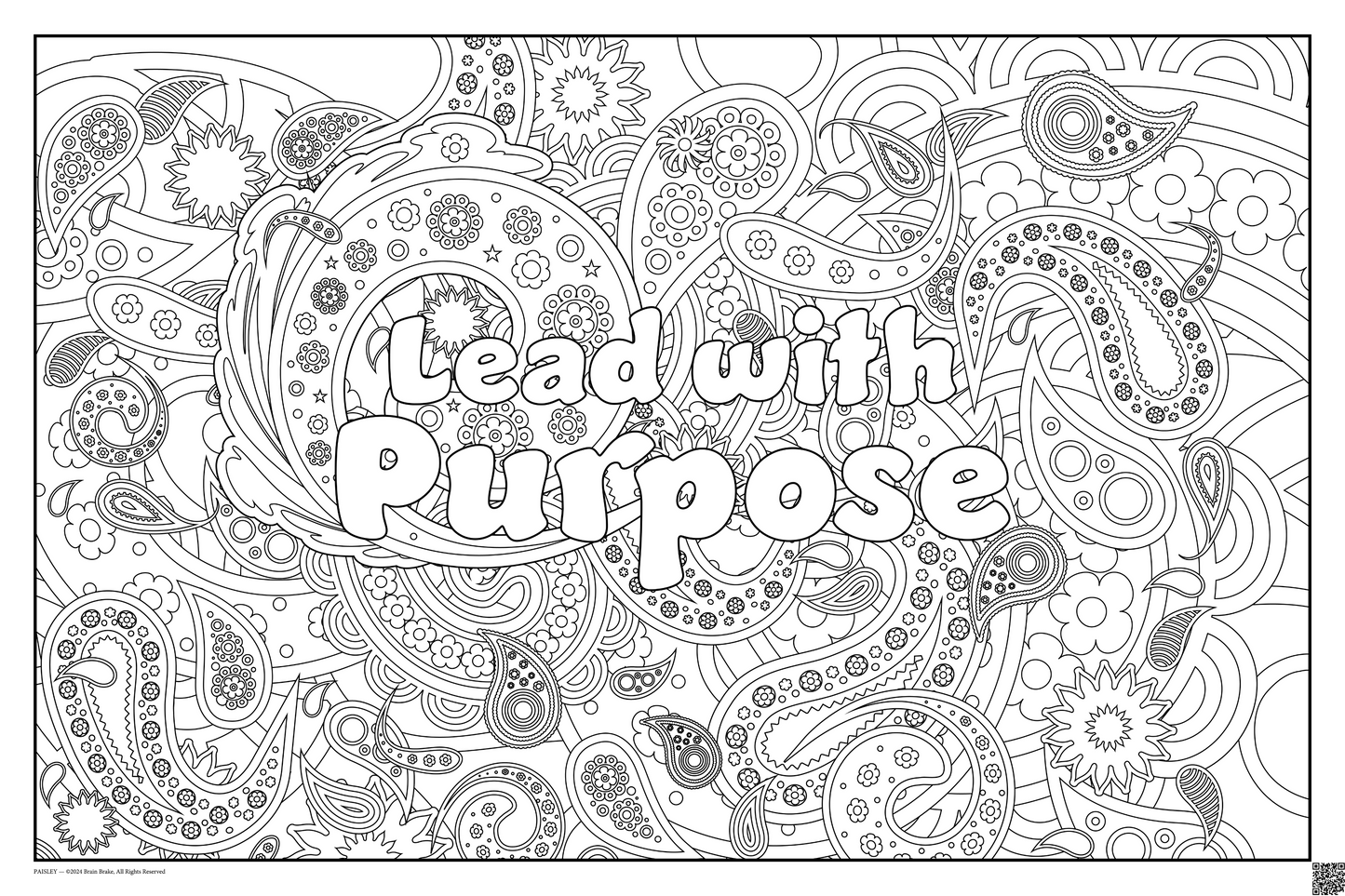 Lead with Purpose: coloring poster available in several themes and 3 sizes up to 46"x60"