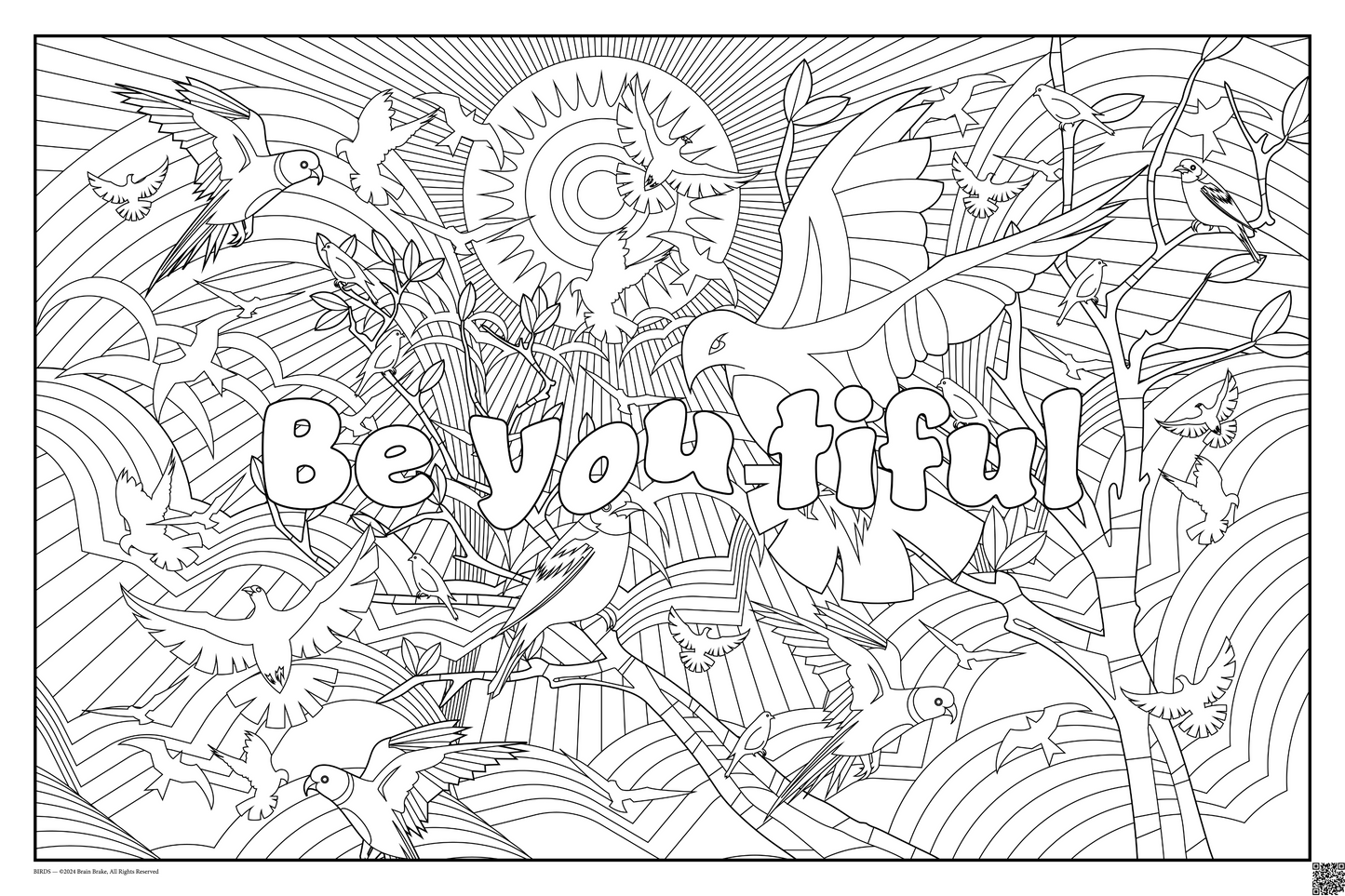 BeYOUtiful: coloring poster available in several themes and 3 sizes up to 46"x60"