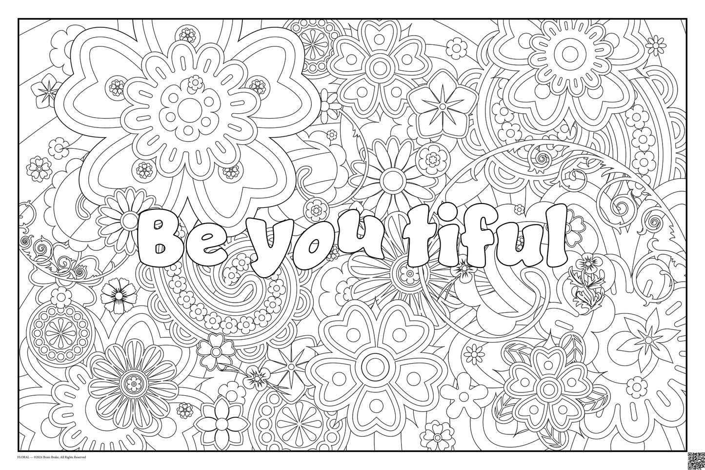 BeYOUtiful: coloring poster available in several themes and 3 sizes up to 46"x60"