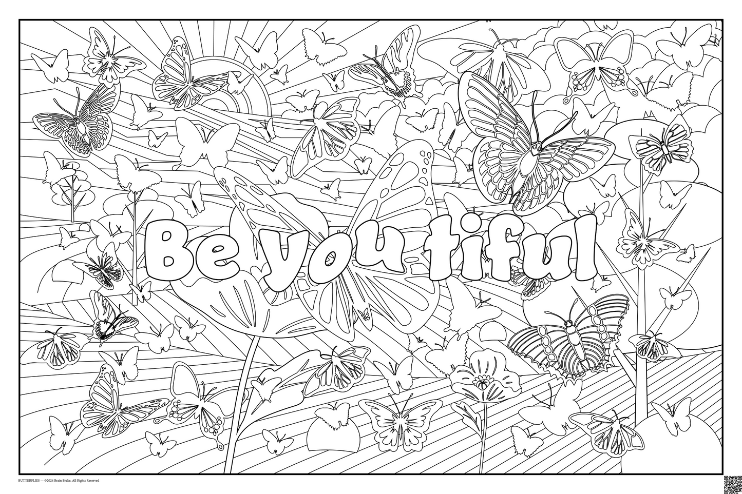 BeYOUtiful: coloring poster available in several themes and 3 sizes up to 46"x60"