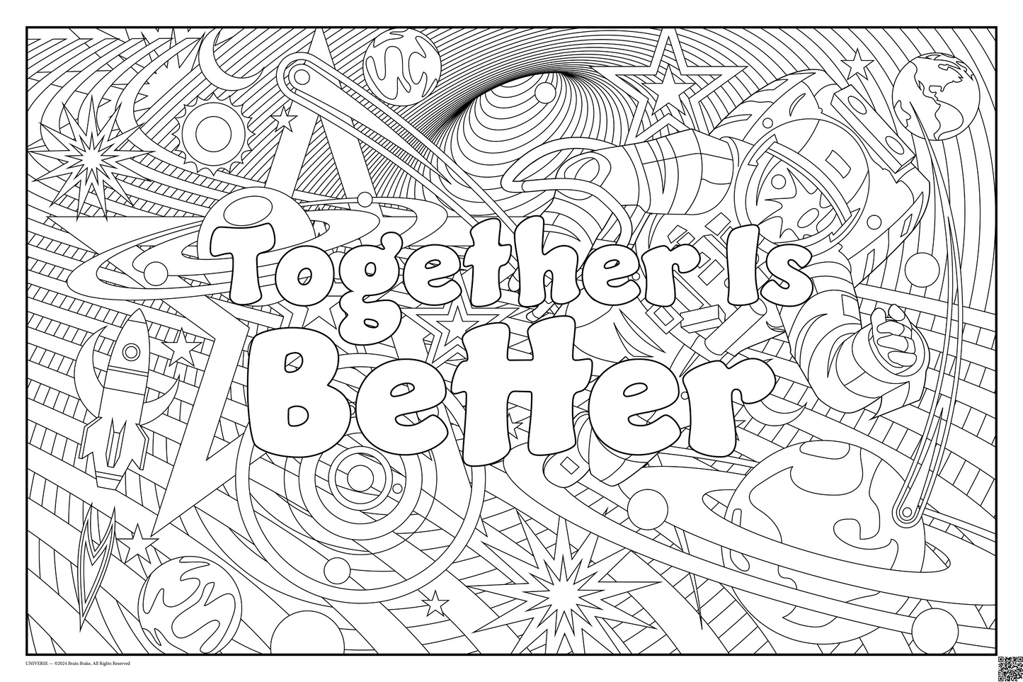 Together Is Better: coloring poster available in several themes and 3 sizes up to 46"x60"