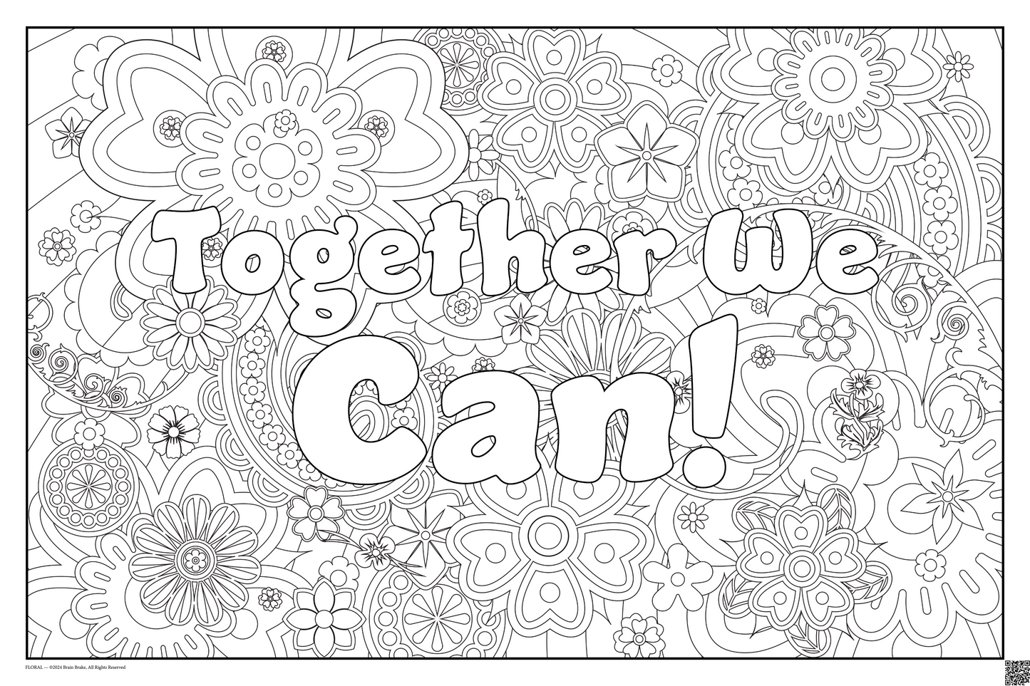 Together We Can!: coloring poster available in several themes and 3 sizes up to 46"x60"