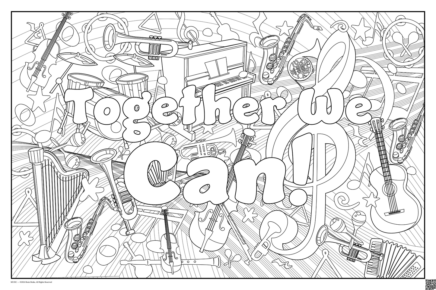 Together We Can!: coloring poster available in several themes and 3 sizes up to 46"x60"