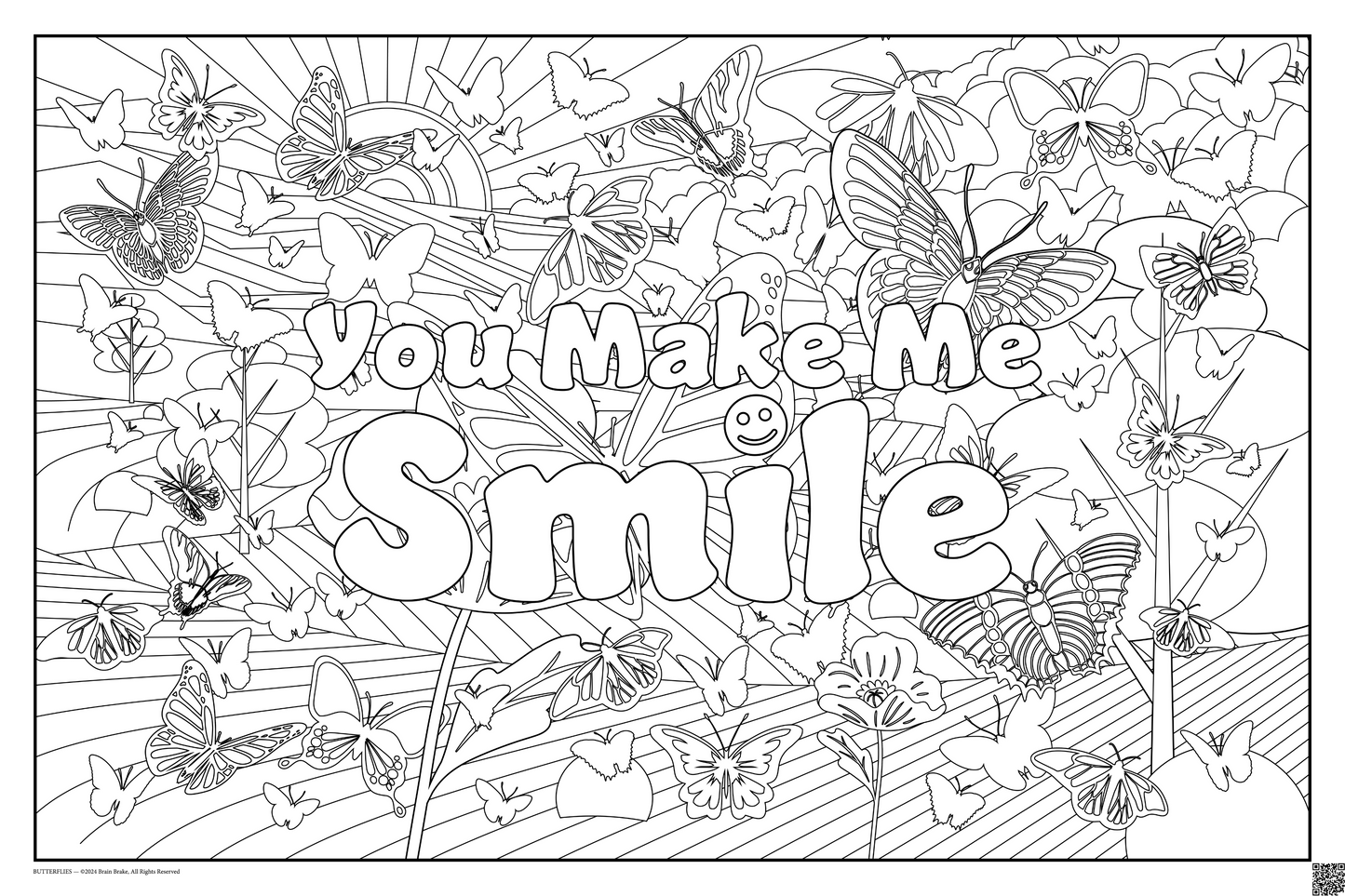 You Make Me Smile: coloring poster available in several themes and 3 sizes up to 46"x60"