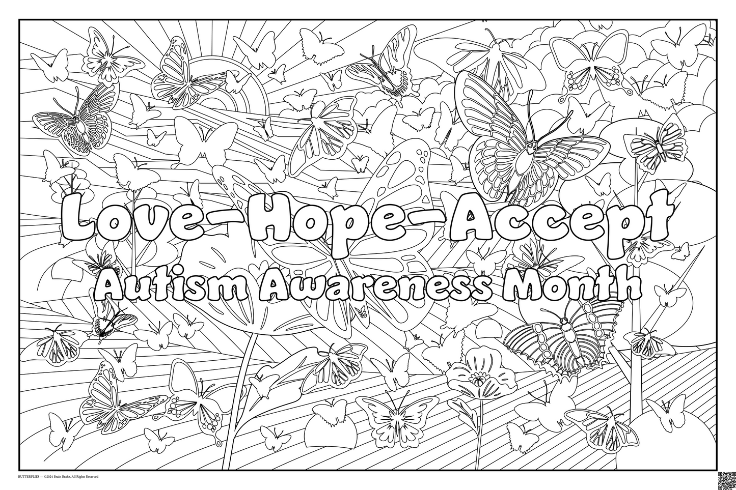 Autism Awareness: coloring poster available in several themes and 3 sizes up to 46"x60"