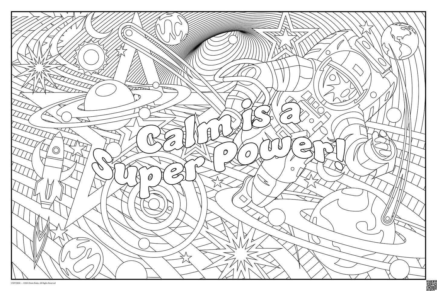 Calm is a Super Power: coloring poster available in several themes and 3 sizes up to 46x60